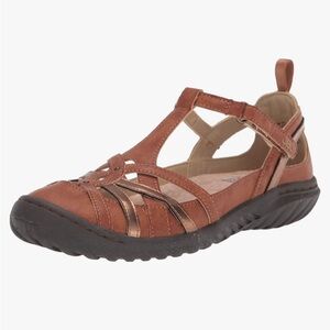 Jambu JBU Dove Mary Jane Brown Gold Shoes Comfort Casual Walking Outdoorsy